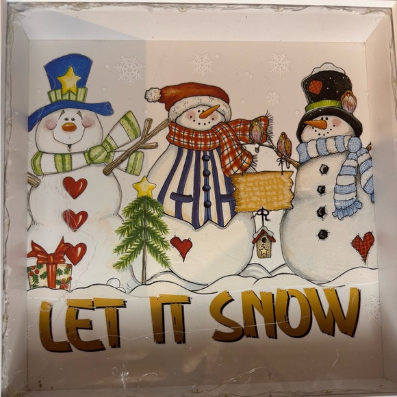 Snowman LED Light Box with Blue Accents - Picture 6 of 6